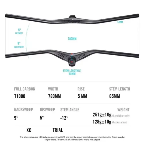 Guidão Ryet VISR mtb (Carbono Toray T 1000)