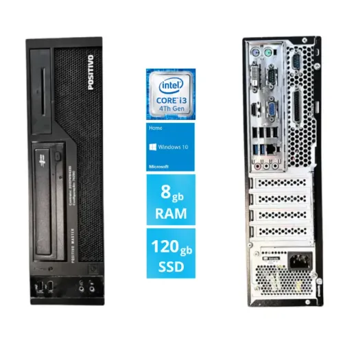 Computador Positivo D380 i3-4160 3.60Ghz 8 Ram 120 SSD Windows 10 DDR3