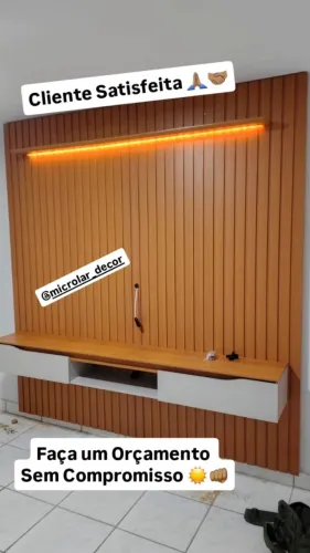 Painel Ripado com LED 2,40m Largura - Entrega e Monta 