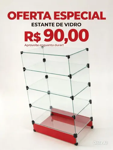 Vende_se uma prateleira de vidro.