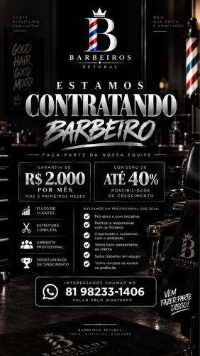 VAGA DE BARBEIRO EM SETUBAL