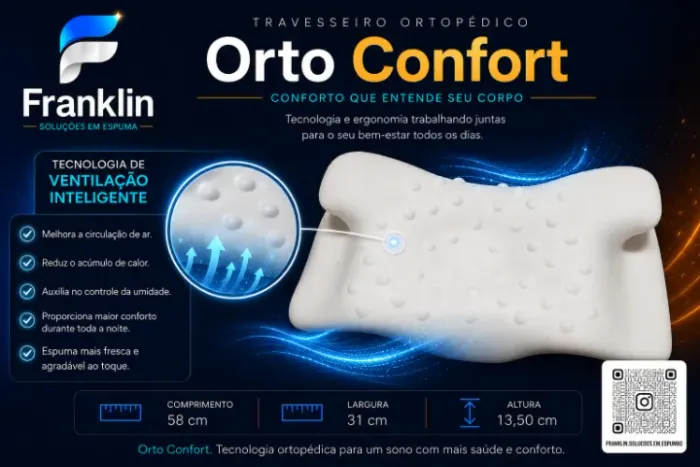 Travesseiro Sono Confort - Espuma Viscoelástica - Tecnologia Space X