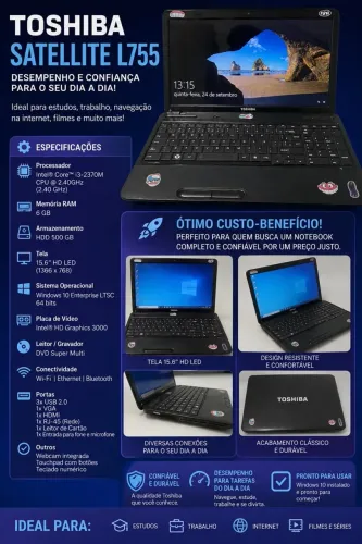 Notebook Toshiba satellite L755
