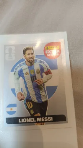 Figurinha da copa extra sticker messi prata 2026