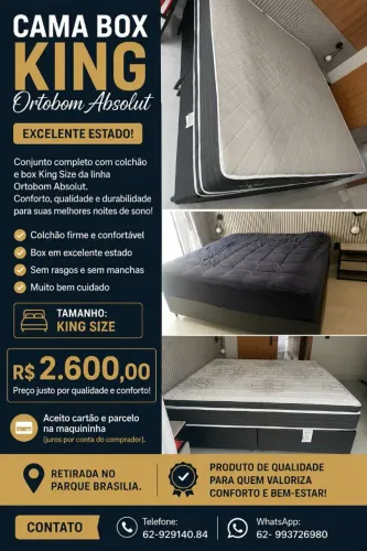 Vendo cama box king size ortobom absolut