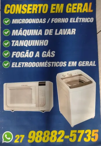 Conserto de máquina de lavar e microondas 