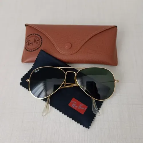 Óculos Ray-Ban Aviator Classic: dourado com lente verde