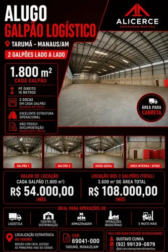 ALUGO GALPÃO 2300 M2 NO TURISMO