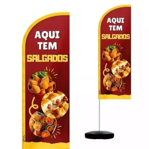 Wind Banner Completo 2,10m Salgados (Bandeira com essa arte ai da foto)