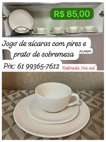 Jogo de xícaras com prato de sobremesa 