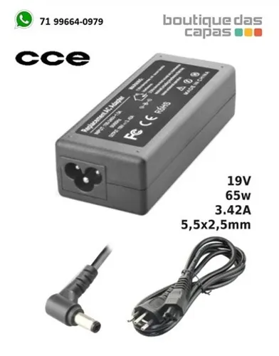 Fonte para Notebook Compatível com CCE 19V 3.32A 65W 5,5x2,5mm CC-19