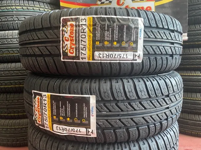 Par de pneus 175/70r13 remolde (borracha vipal, inmetro)