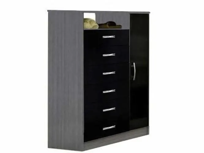 Comoda Padua Gris.Preto Até 12x