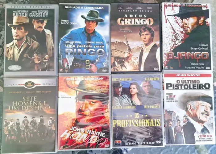 Lote 8 dvds filmes antigos faroeste