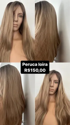 Peruca loira longo 