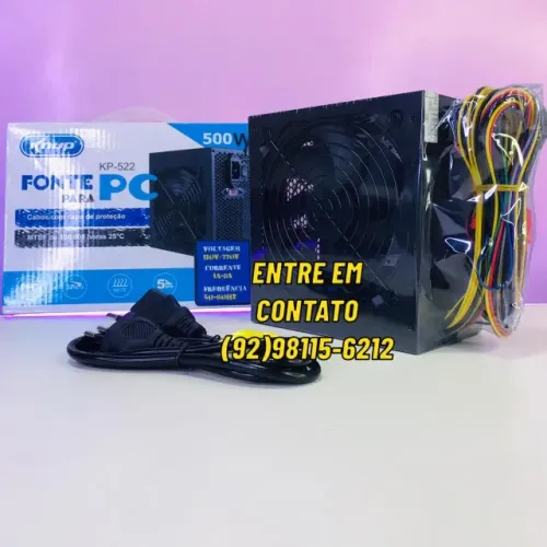 Fonte Para Pc 500w Alimentação Cabos com Capa de Proteção-Entregas 9h as 22h