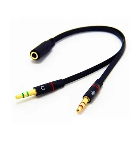 Cabo Adaptador P3 F (p2 Combo) M p/ Fone E Microfone Headset 20cm