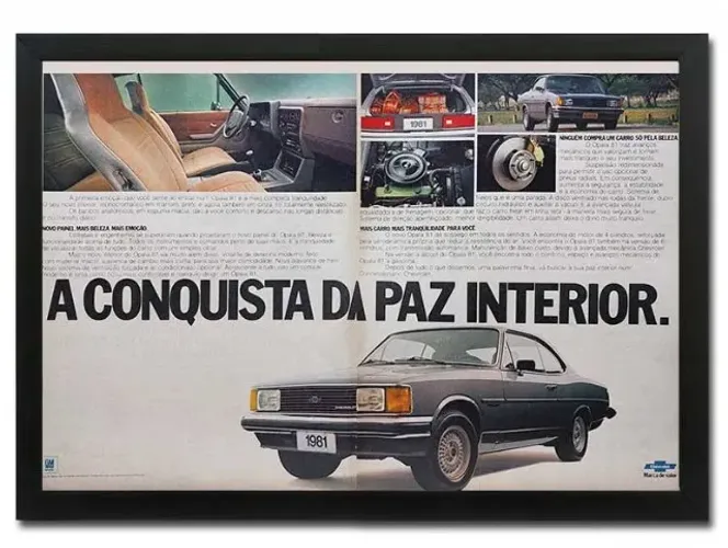 Opala Comodoro 1981 - Quadro decorativo com propaganda original de revista