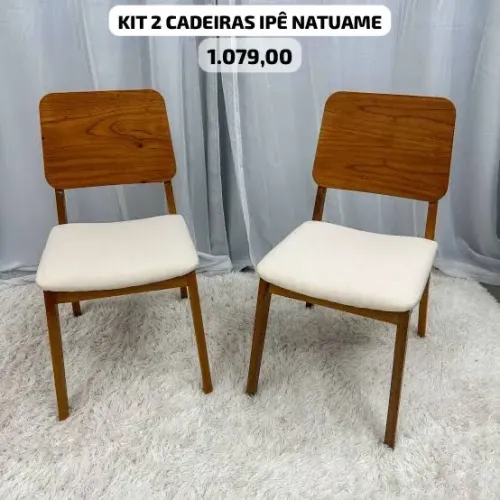 Kit 2 cadeiras luxo moderna NATUAME - ENTREGA HOJE !!!