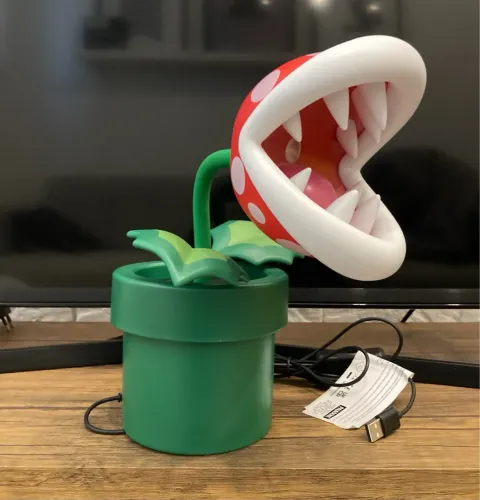 Luminária Planta Piranha Mario Bros oficial Nintendo