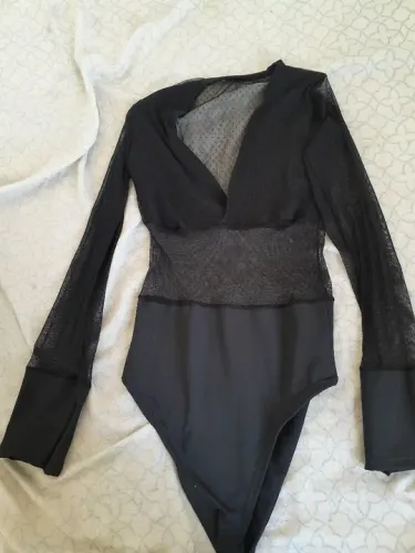 Body Feminino Tule Transparente com Elastano Veste Super Bem-tamanho M