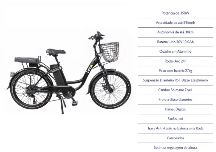 E-bike L Semi Nova - com revisão e bateria nova nunca usada