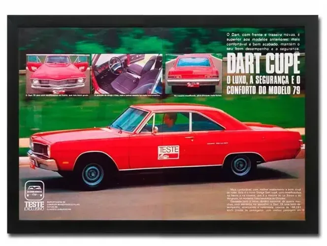 Dodge Dart 1979 sedã ou cupê - Quadro / pôster decorativo com matéria original de revista
