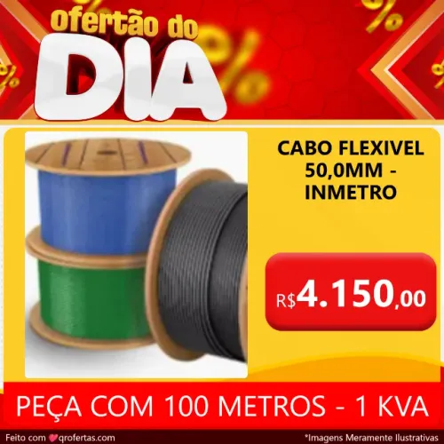 CABO ELETRICO FLEXIVEL 50,0 MM - PEÇA COM 100 METROS - CERTIFICADO PELO INMETRO 