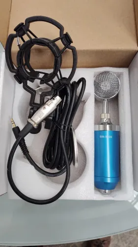 Microfone BM 8000 High Density Condesador de Altissima Prescisão Azul