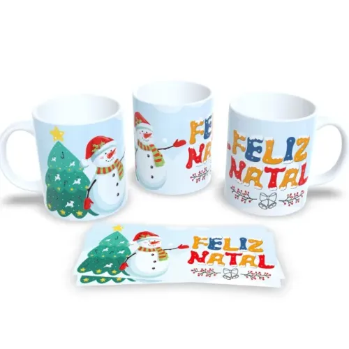 Caneca de Porcelana Estampa de Natal Lembrança Especial