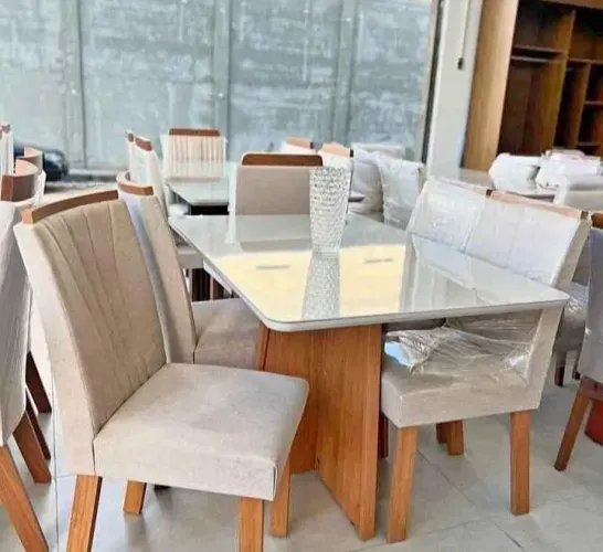 Mesa de jantar 4 cadeiras tampo de vidro frete grátis entrego hoje R$ 1599,99 a vista