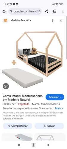 Cama Infantil Montessoriana em Madeira Natural