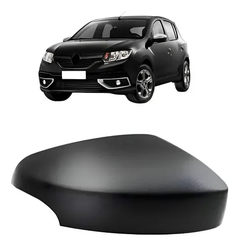 Capa Retrovisor Sandero Logan 2014 A 2020 C/furo Pisca Preta