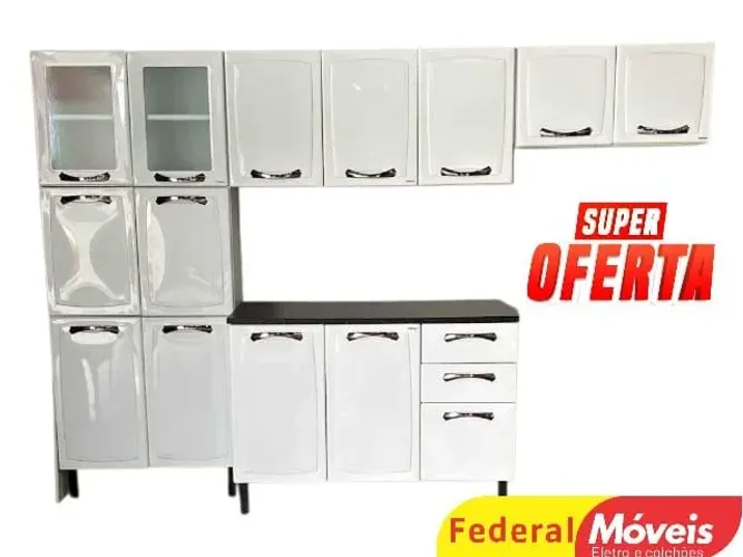 Armário de cozinha de aço 14 portas