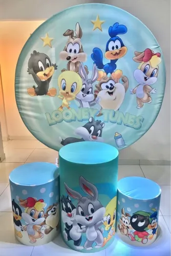 Capa de Painel e Capas para Trio de Cilindros - Baby Looney Tunes