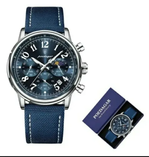 Relógio Masculino Poedagar Azul com cronografo