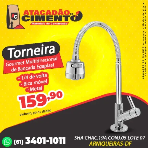 Torneira Gourmet Multidirecional de Bancada Egaplast