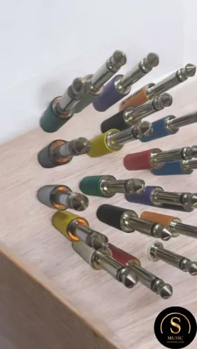 Kit com 10 Conectores plugs P10 para audio instrumentos musicais cores variadas. 