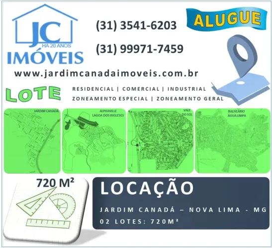 Alugue 2 lotes no Jardim Canada - Nova Lima