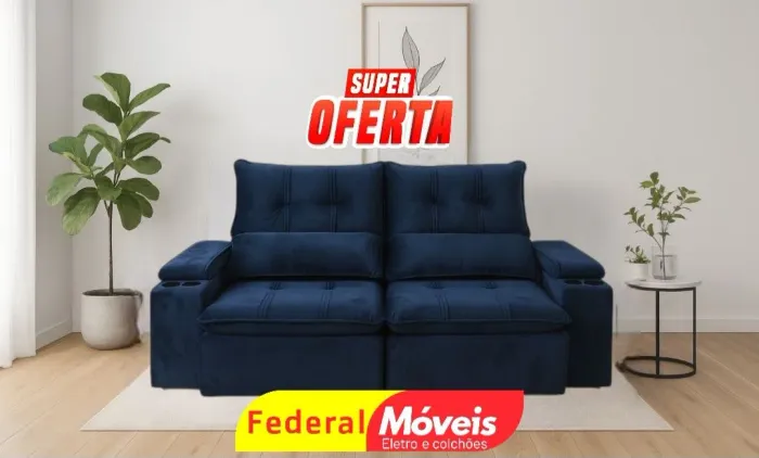 Sofá 2 Lugares Retrátil e Reclinável 2,24m - Novo! Ideal para relaxar com estilo