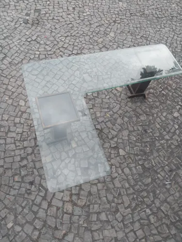MESA DE CENTRO VIDRO BISOTADO