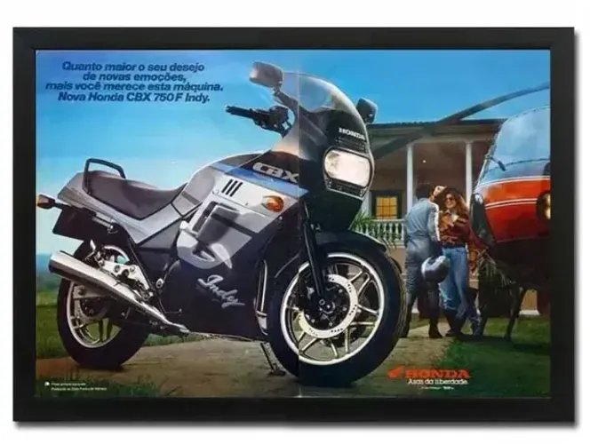 Honda CBX 750 F Indy ou CBR 600 F - Quadro / pôster com propaganda original de revista