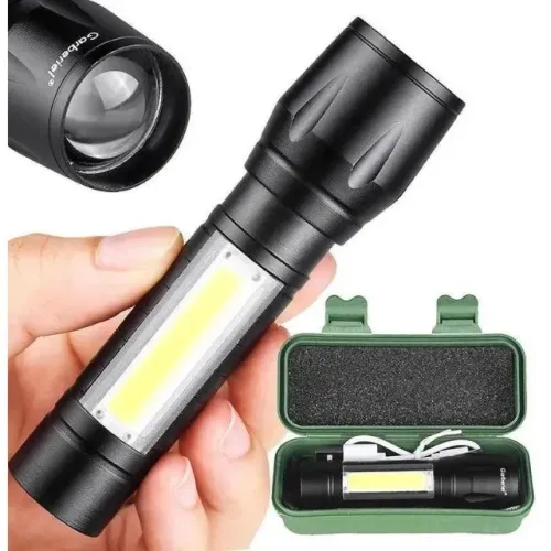 Mini Lanterna Tática Led Alumínio Recarregável - Portátil