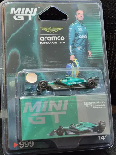 Mini GT #999 - Aston Martin AMR24 #14 (Fernando Alonso - 2024 Bahrain GP)