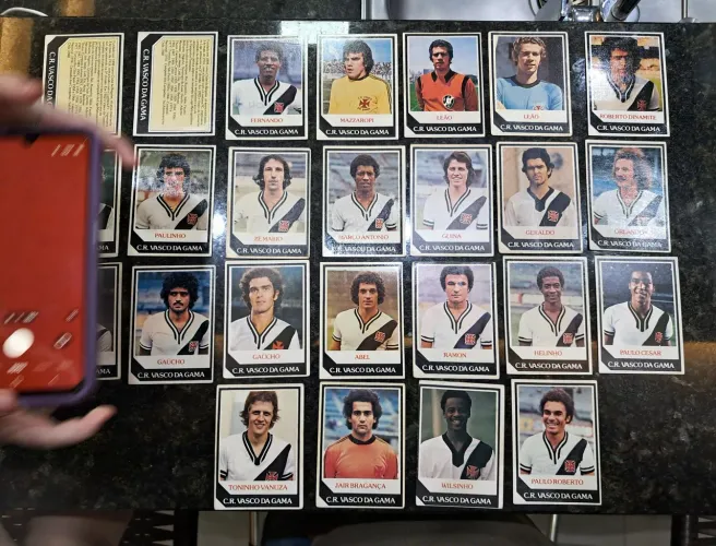 25 Vasco time Completo Futebol Cards Ping Pong 1979