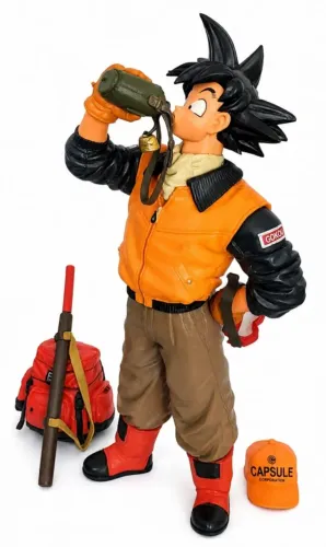 Figura Son Goku Explorer , Jaqueta Laranja , Dragon Ball Z, Capsule Corporation