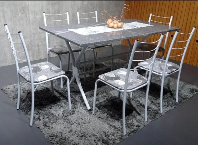 Mesa de Jantar Tubular com 6 Cadeiras ( alta resistência)