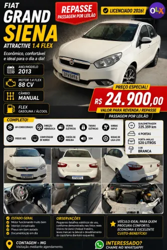Fiat Grand Siena Attrac. 1.4 EVO F.flex 8V 2013