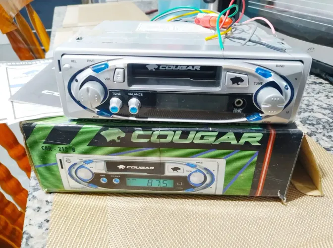 Rádio Toca-Fitas Automotivo Retrô Cougar NOVO na Caixa