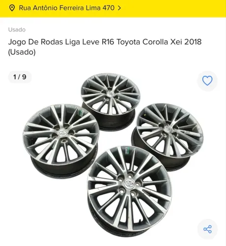 JOGO DE RODA LIGA TOYOTA COROLLA XEI 2018 ORIGINAL 